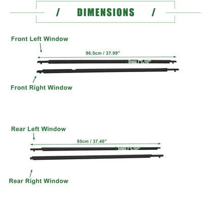 Weatherstrip Window Trim Seal Belt for Toyota  - 1 Set