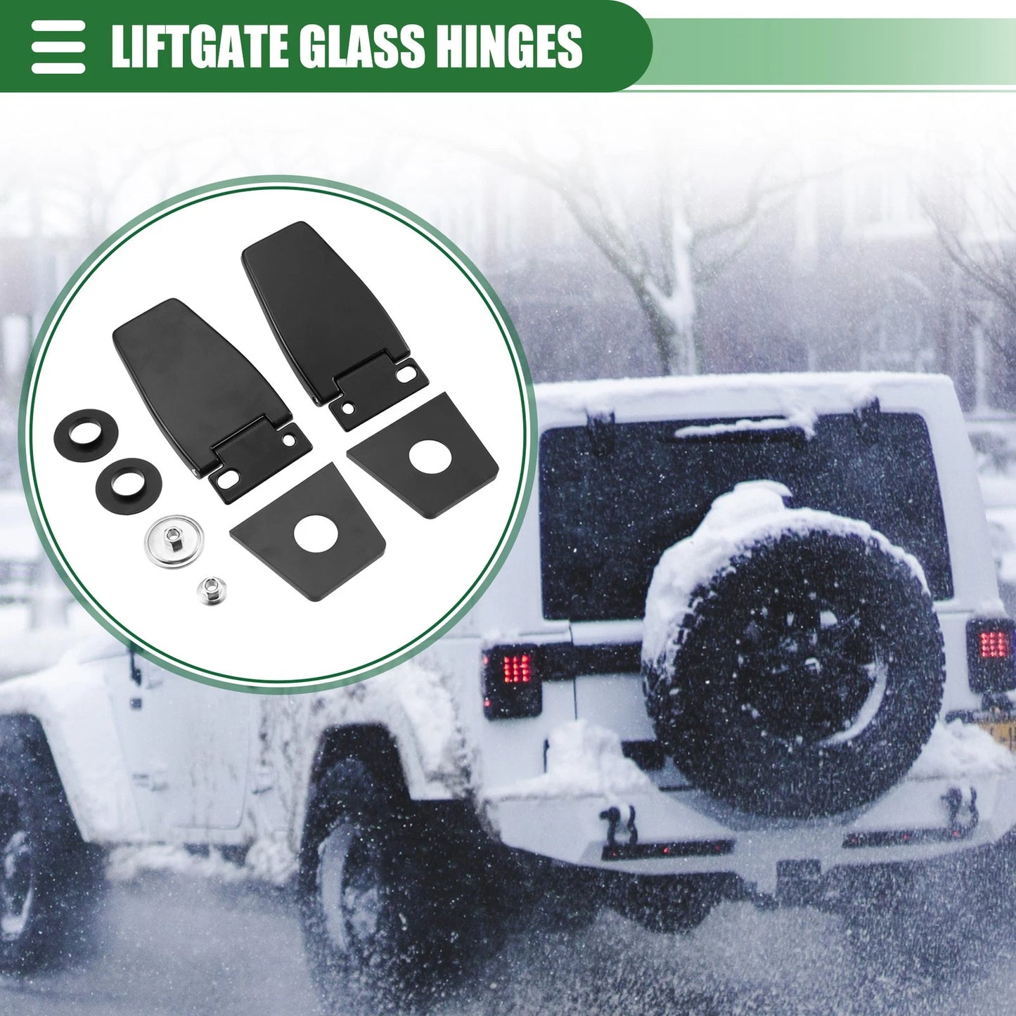 Liftgate Glass Hinge Set for Jeep Wrangler (1987-2006)