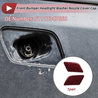 Washer Nozzle Cover Cap for BMW X1 (2016-2023) - Front Left Right, Wine Red