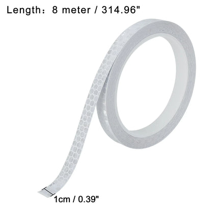 2 x 314.96" Reflective Tape Sticker Warning White for Bike Motorcycle