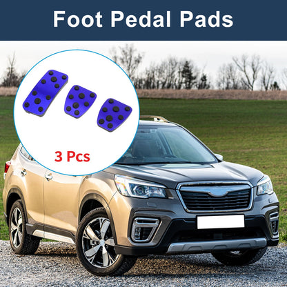 3 x Foot Accelerator Pedal Covers for Subaru Forester (2006-2018) Blue
