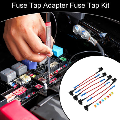 Mini Fuse Tap Adapter w/ 8 x 5A, 10A, 15A, 20A Blade Fuses for DC 32V