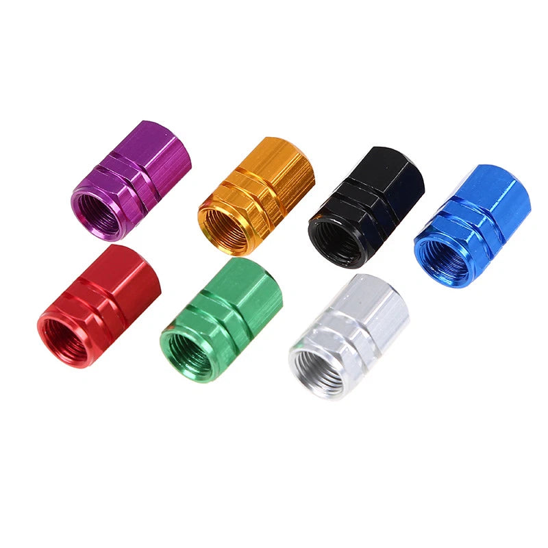 4 Pcs Aluminum Tire Valve Caps for Car Motorcycle Bike Wheel Rim - Red