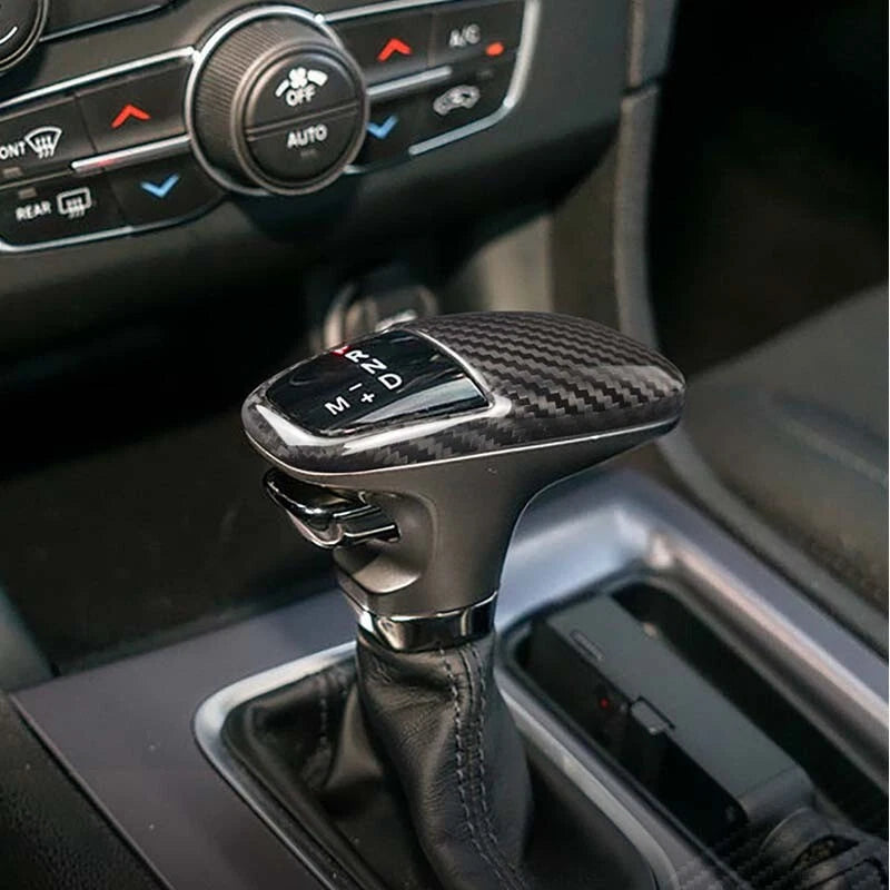 Carbon Fiber Gear Shifter Knob Head Cover Trim Fits Dodge Challenger 2015-2019
