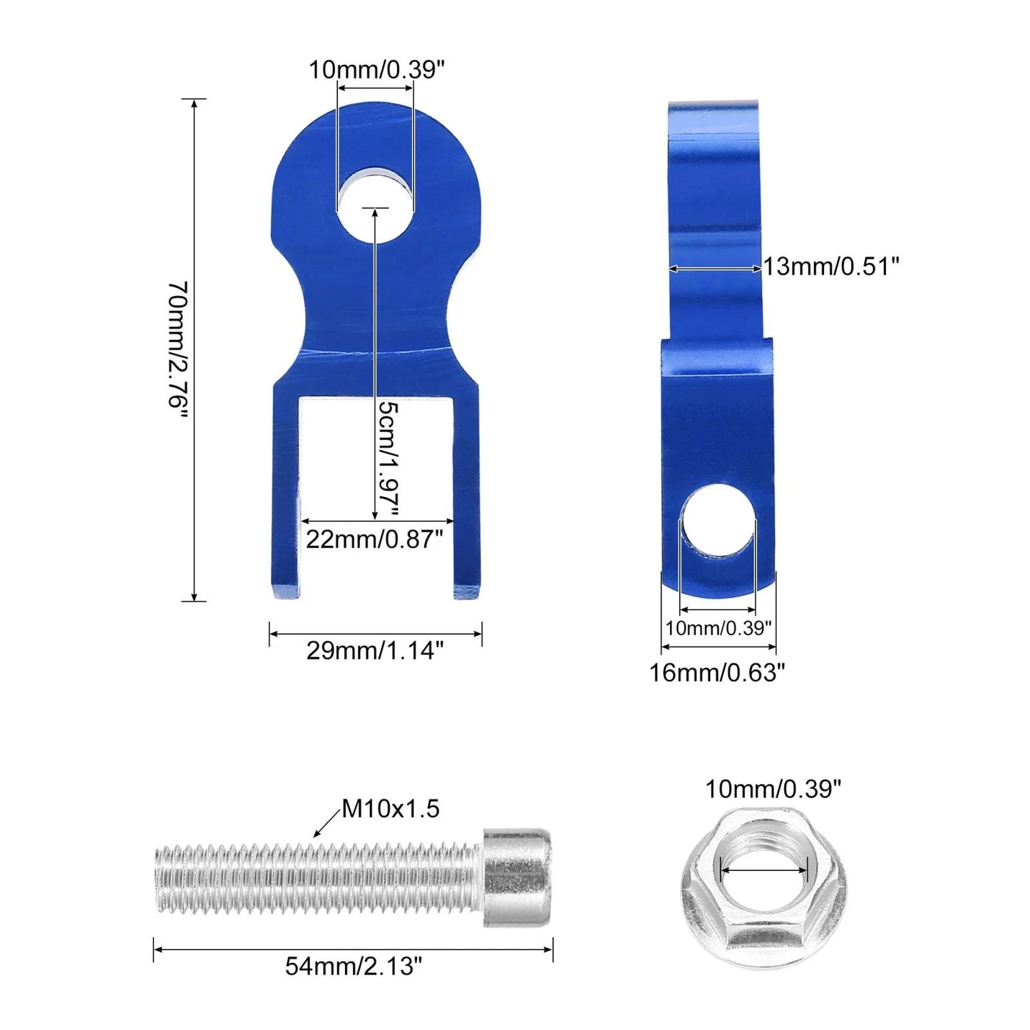 2 x Pair 5cm Universal Rear Shock Absorber Riser Blue for Motorcycle