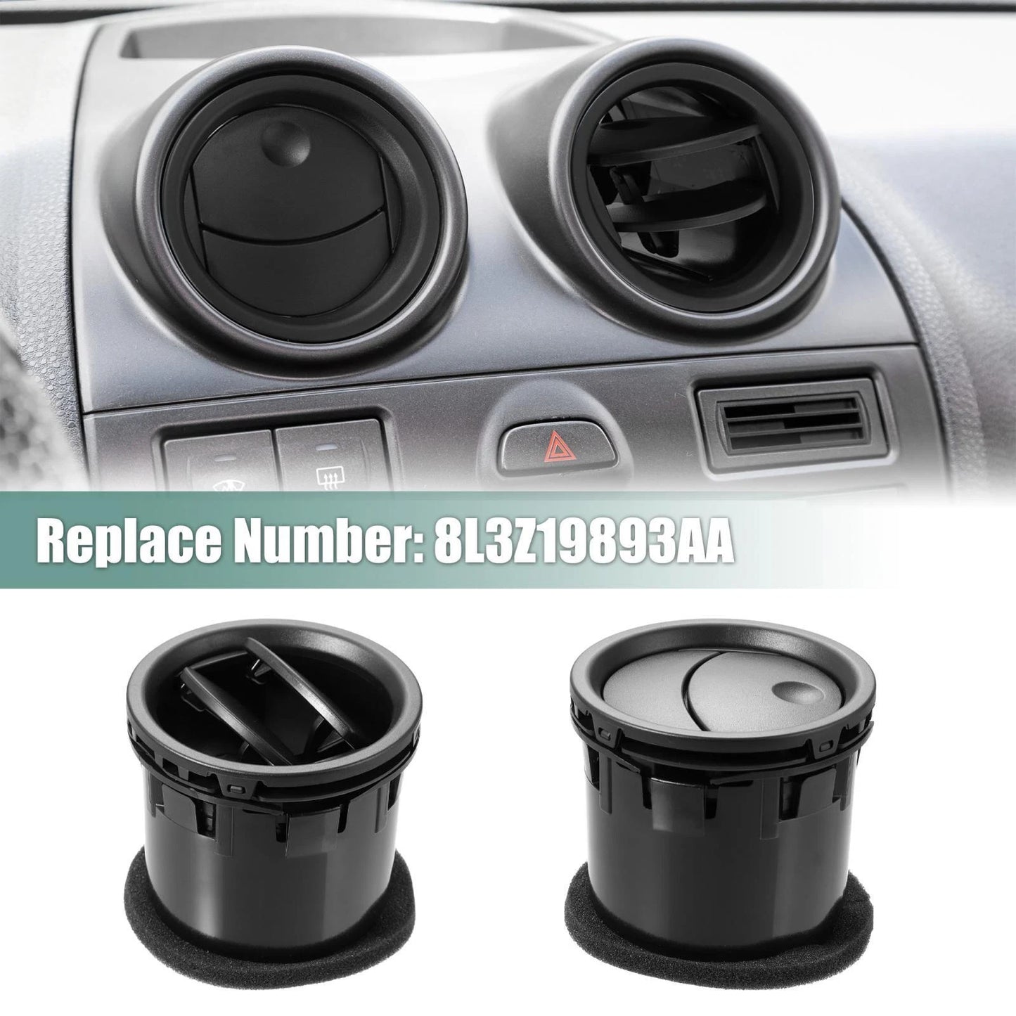 2 x Car Front Dashboard Air Vent for Ford F-250 (2008-2010) - Black