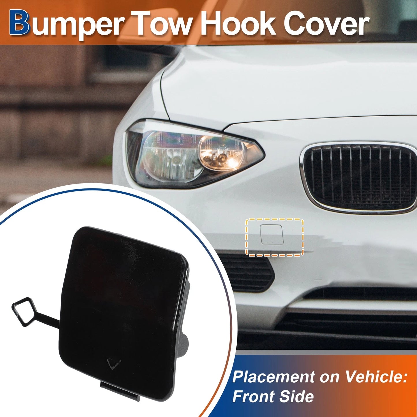 Tow Hook Cover for BMW 1 Series F20 F21 (2011-2019) Black