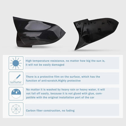 Carbon Paint Side Mirror Cover Cap for BMW 3 Series F30 F31 F20 (2012-2019)