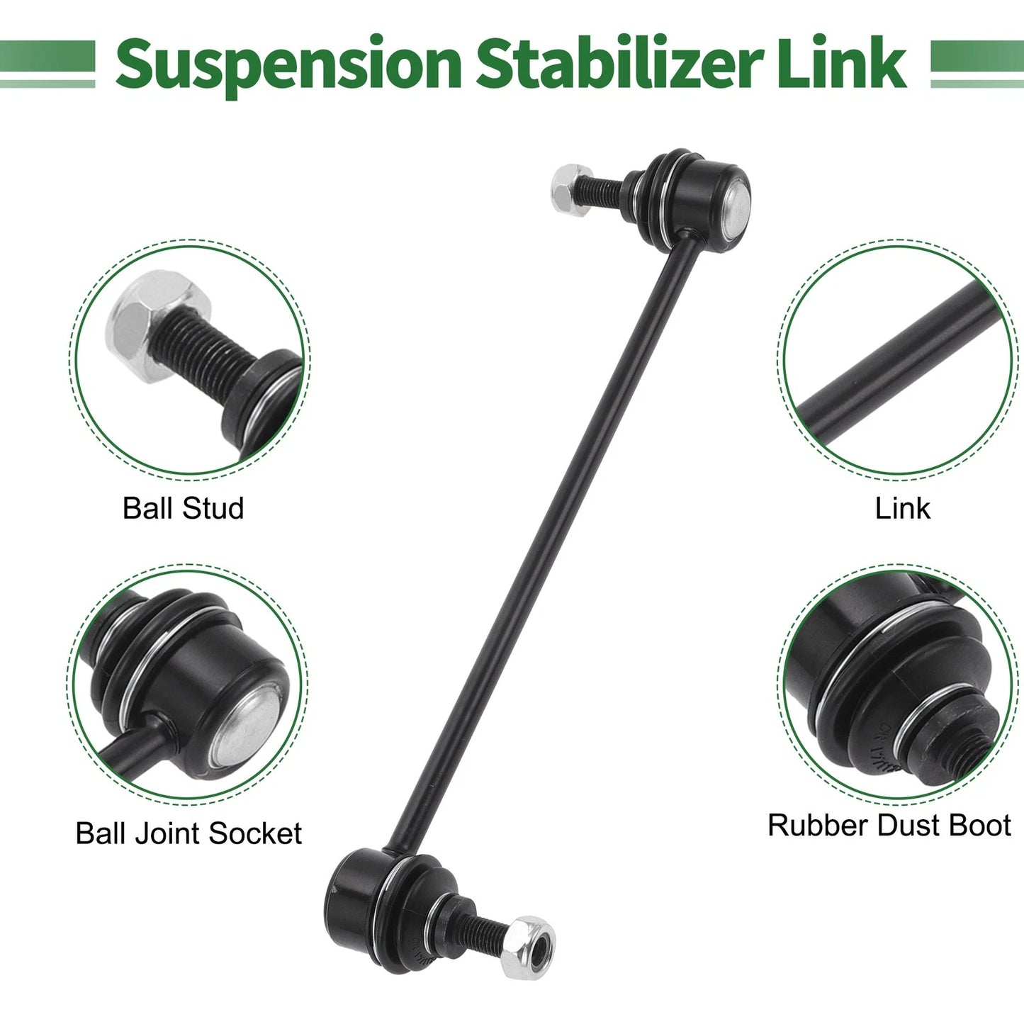 8 Pcs Front Suspension Kit Tie Rod Ends Sway Bar Links for Dodge