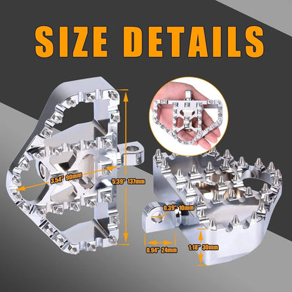 Chrome Foot Pegs MX Style for Harley Touring Sportster Softail Dyna