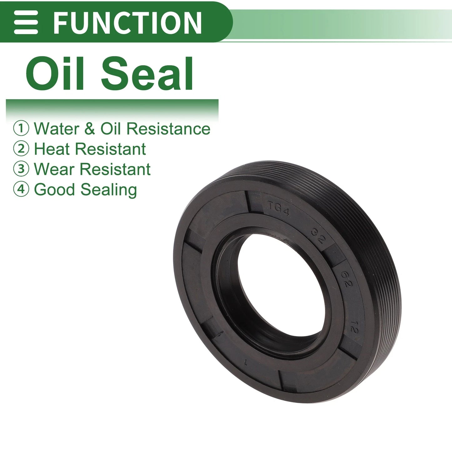 Oil Seal 32x62x12mm NBR Rubber High Pressure Black 5 Pcs for Make Model