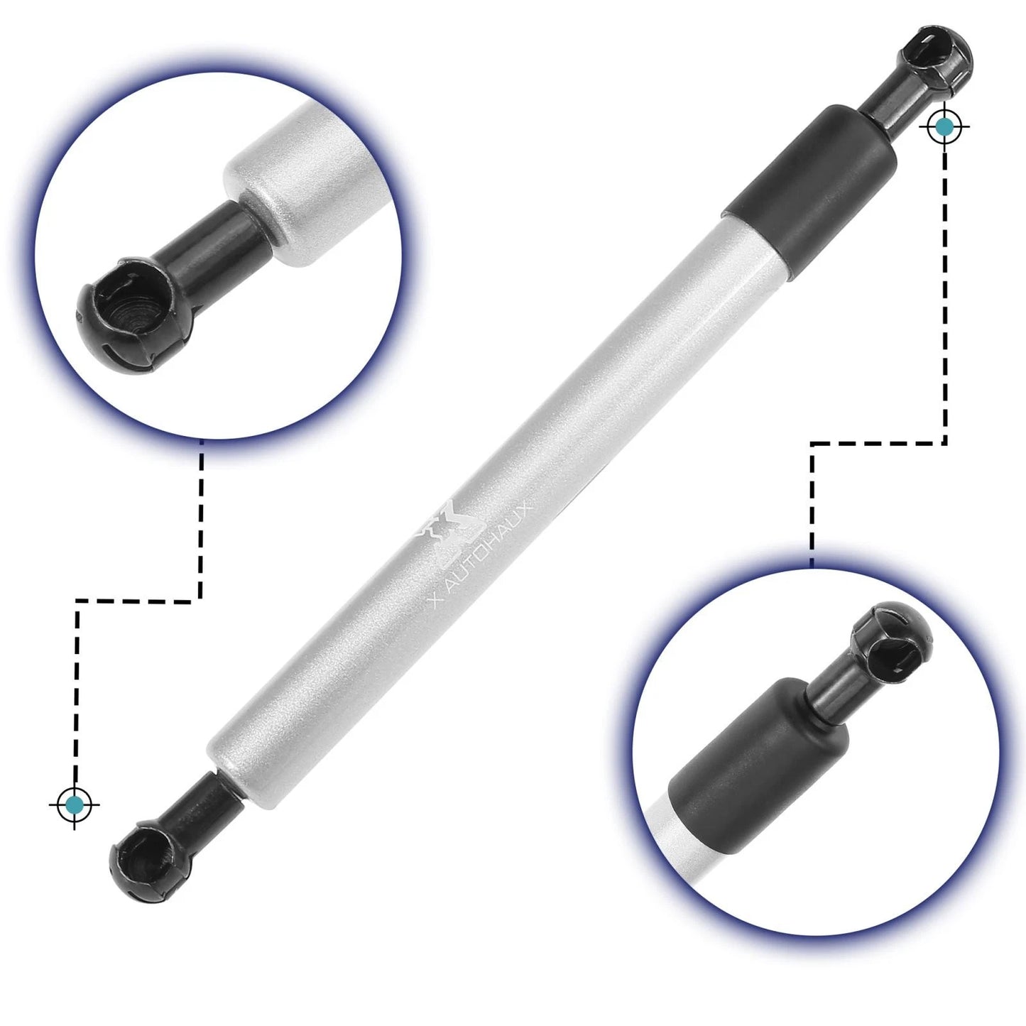 Gas Spring Tailgate Lift Support Silver Tone Set for Dodge Ram