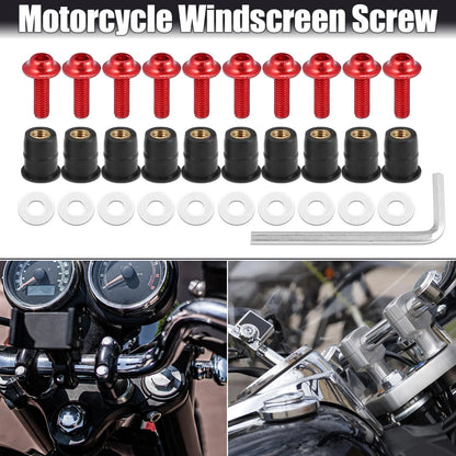 Screws / M5 5mm Windscreen Bolts Red for Motorcycle