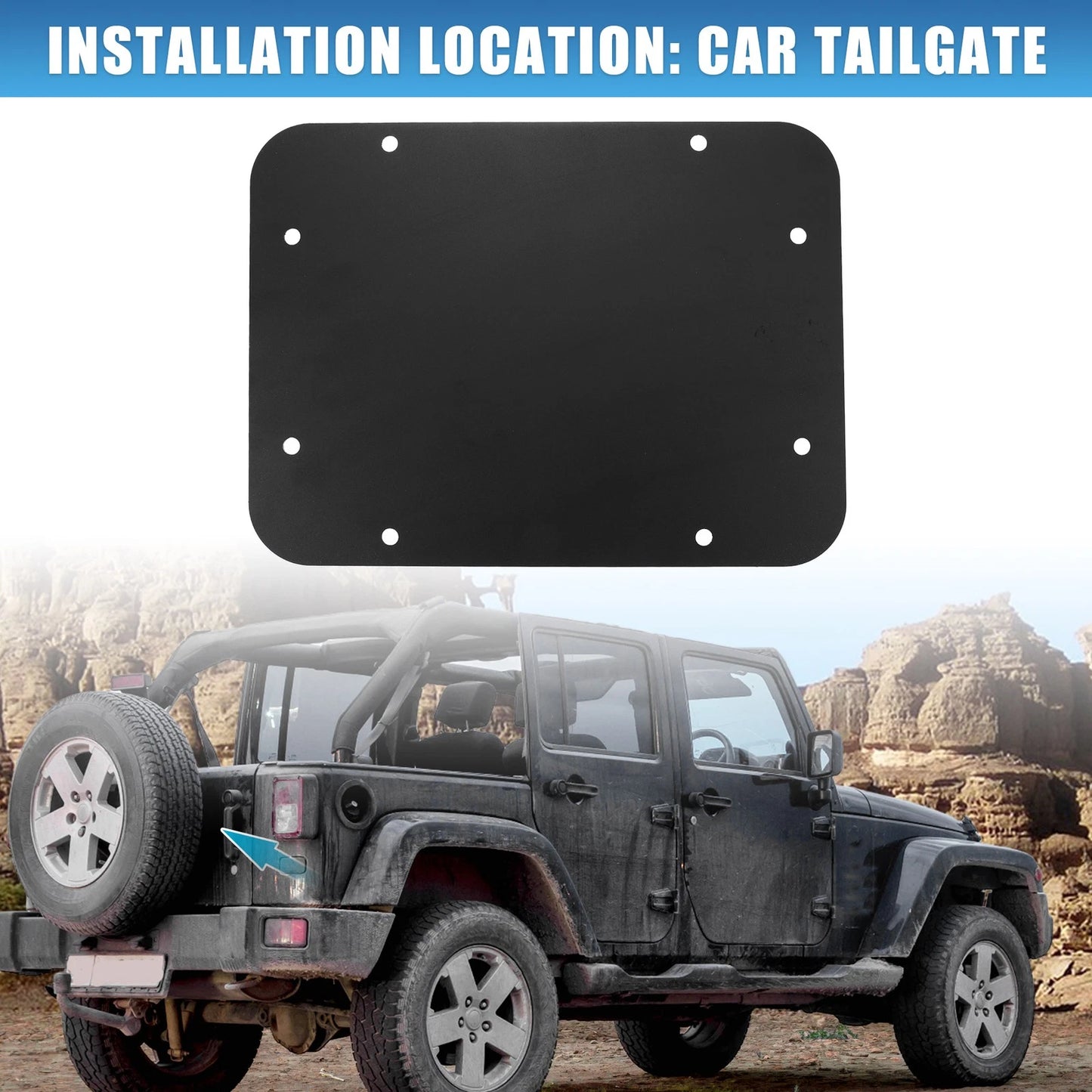 Tailgate Vent Spare Tire Carrier Delete Plate for Jeep Wrangler JK (2007-2018)