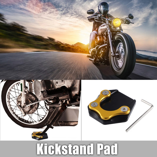 1 Set Aluminum Alloy Motorcycle Kickstand Plate Pad for Honda GB350 Gold Black