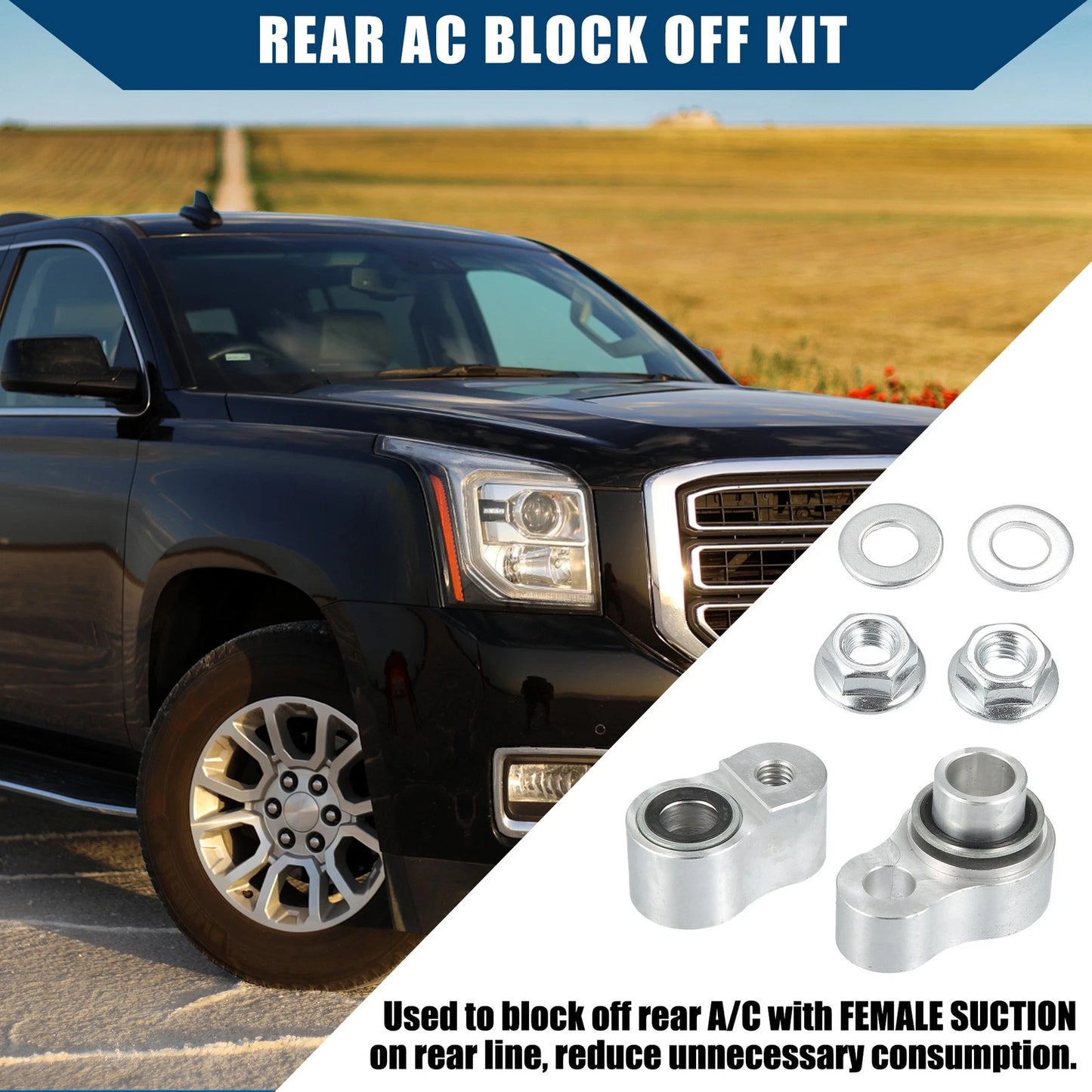 Set Rear A/C Block Off Kit Line Terminator for Chevy Suburban (2000-2013)