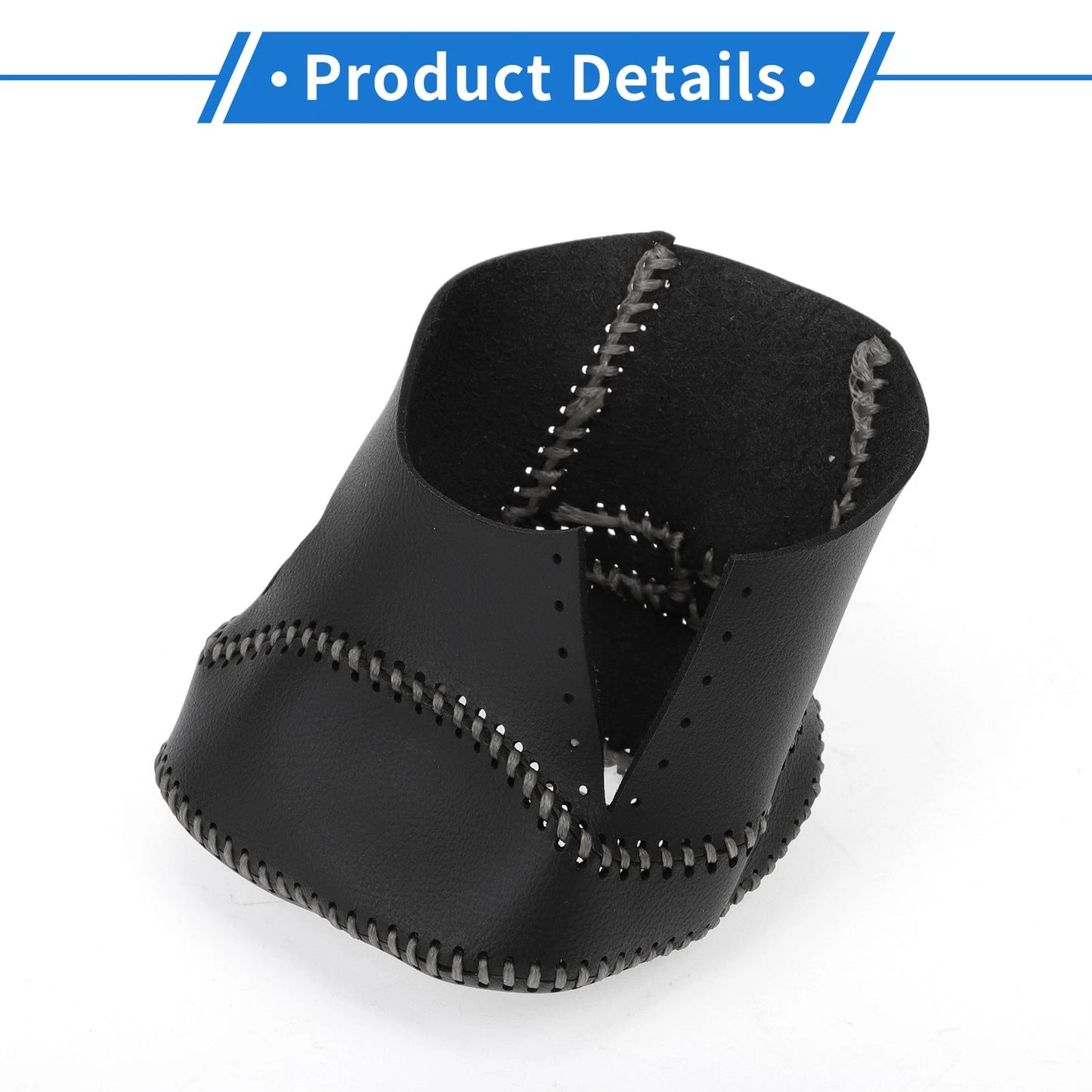 Gear Shift Knob Cover for Nissan Rogue 2021-2024 Black Grey Faux Leather