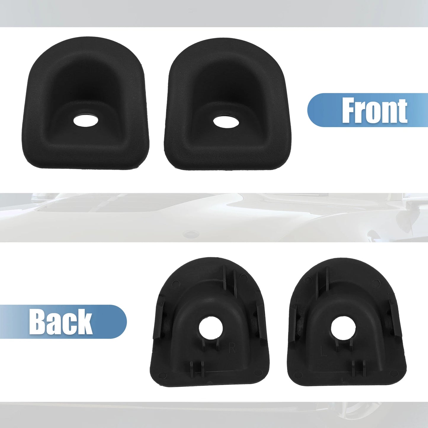 Door Panel Trim Lock Knob Grommet for Ford (2007-2014) - 1 Pair, Black Plastic
