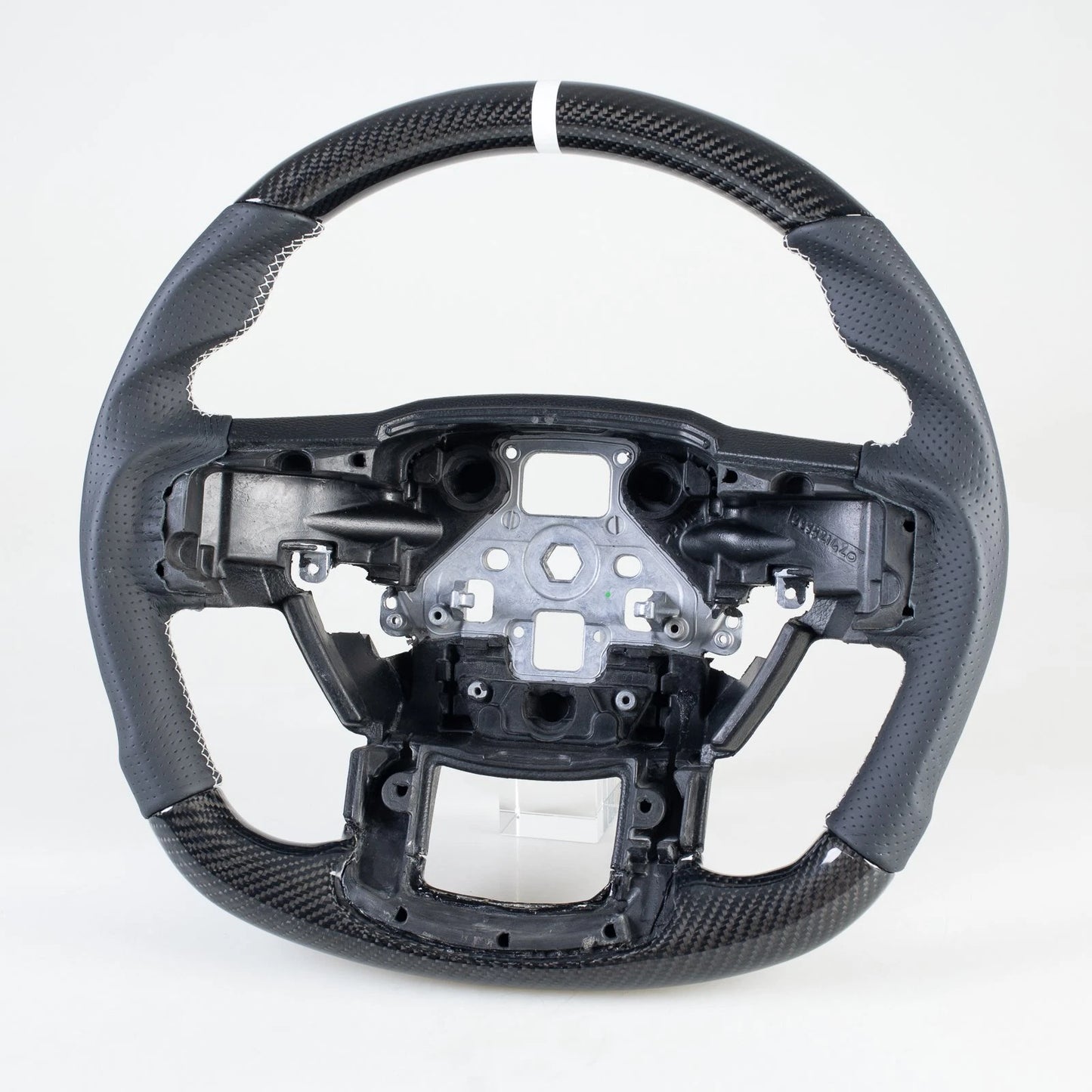 Carbon Flat Bottom Leather Steering Wheel for Ford F150 F250 F350 (15-22)