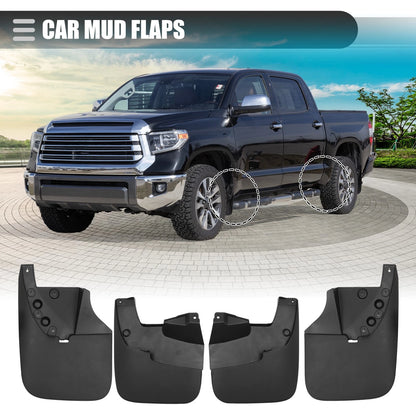 Car Mud Flaps Splash Guards  Black for Toyota Tundra (2007-2021)