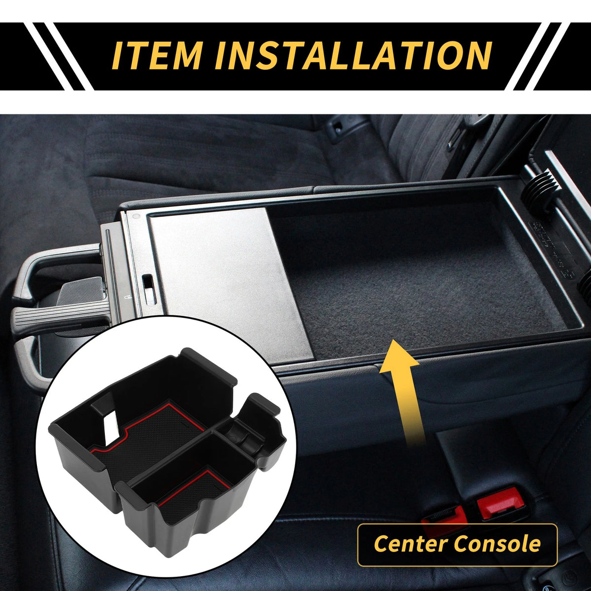 Center Console Organizer Tray for Jeep Wrangler JL JLU (2018-2022) Black Red