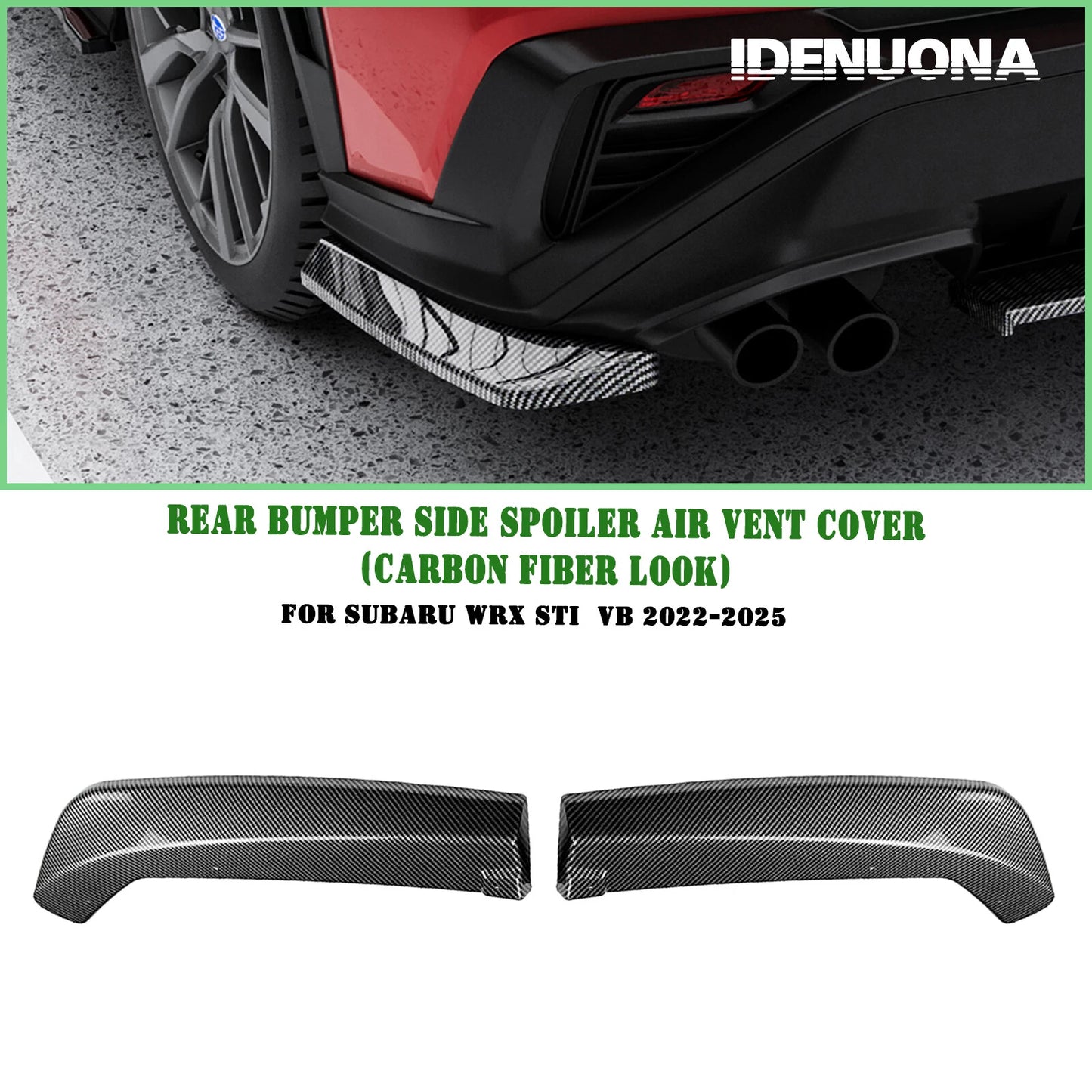 Rear Bumper Side Spoiler Air Vent Cover for Subaru WRX STI (2022-2025)