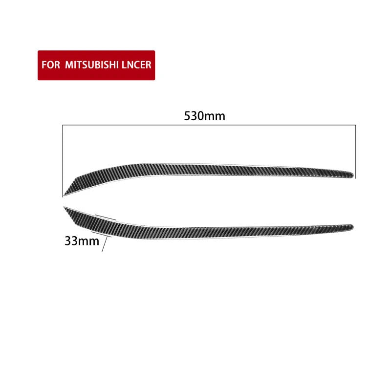 Carbon Headlight Eye Lid Eyebrows Cover Sticker fit For Mitsubishi Lancer 08-14