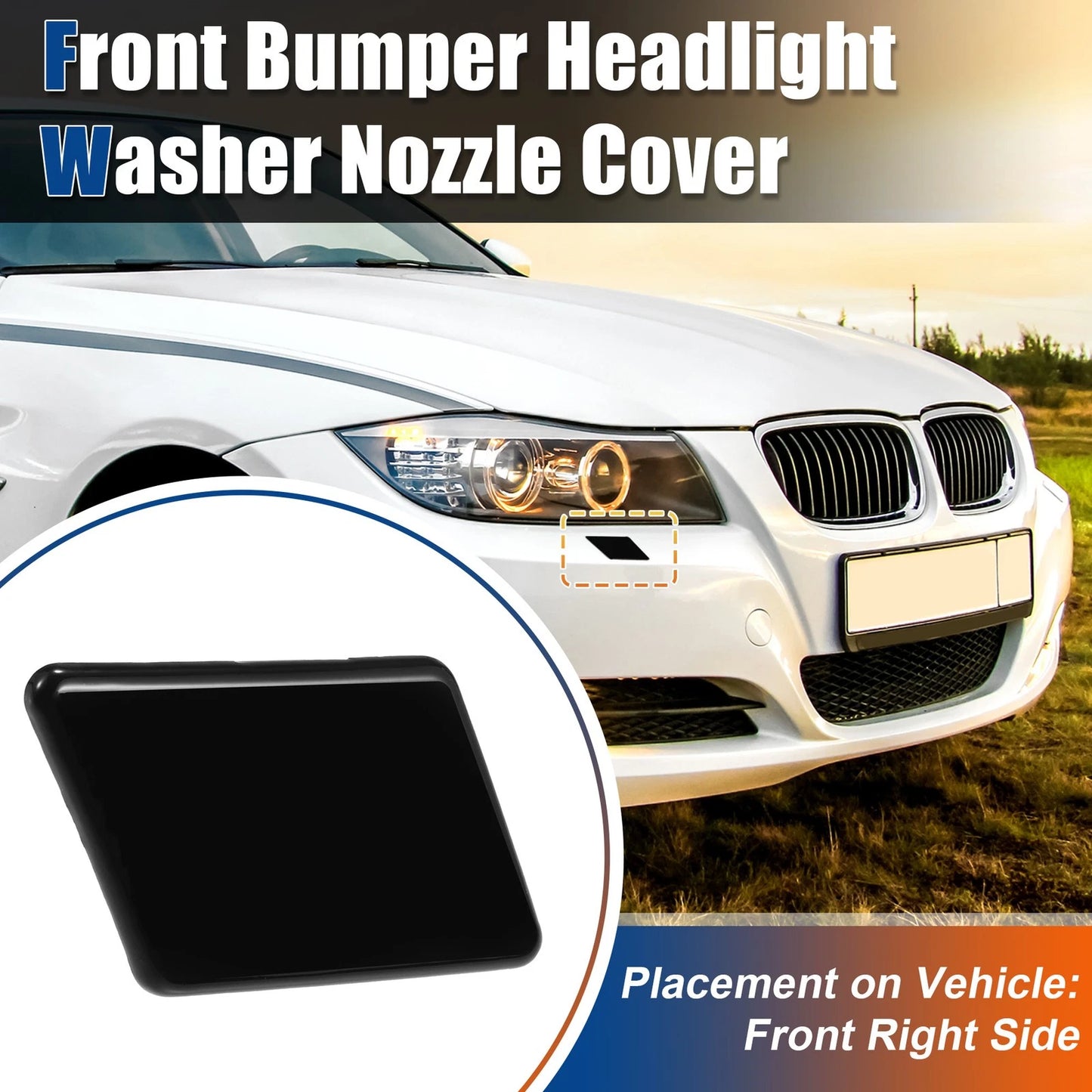 Right Side Front Bumper Washer Nozzle Cover for BMW 3 Series E90 (2007-2013)