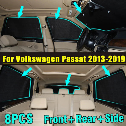 Front/Rear Window Windshield Privacy Sunshade for Volkswagen Passat (2013–2019)