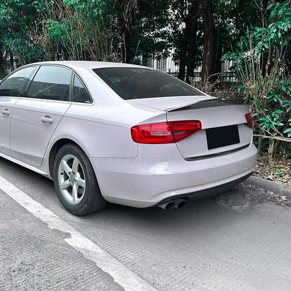 1x Carbon Look Rear Boot Spoiler Lip for Audi A4 S4 B8 (2009-2016)