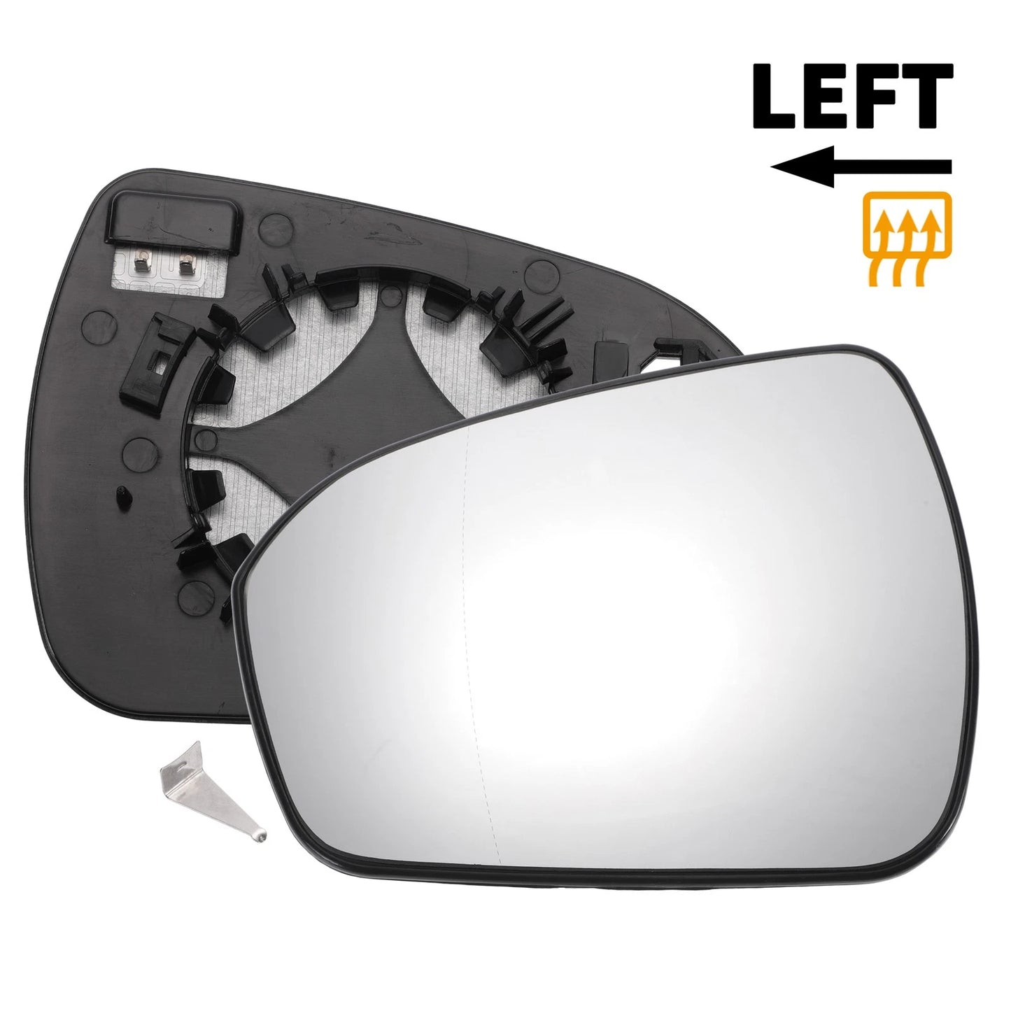 Left Side White Heated Mirror Glass for Ford Mondeo (2014-2022)