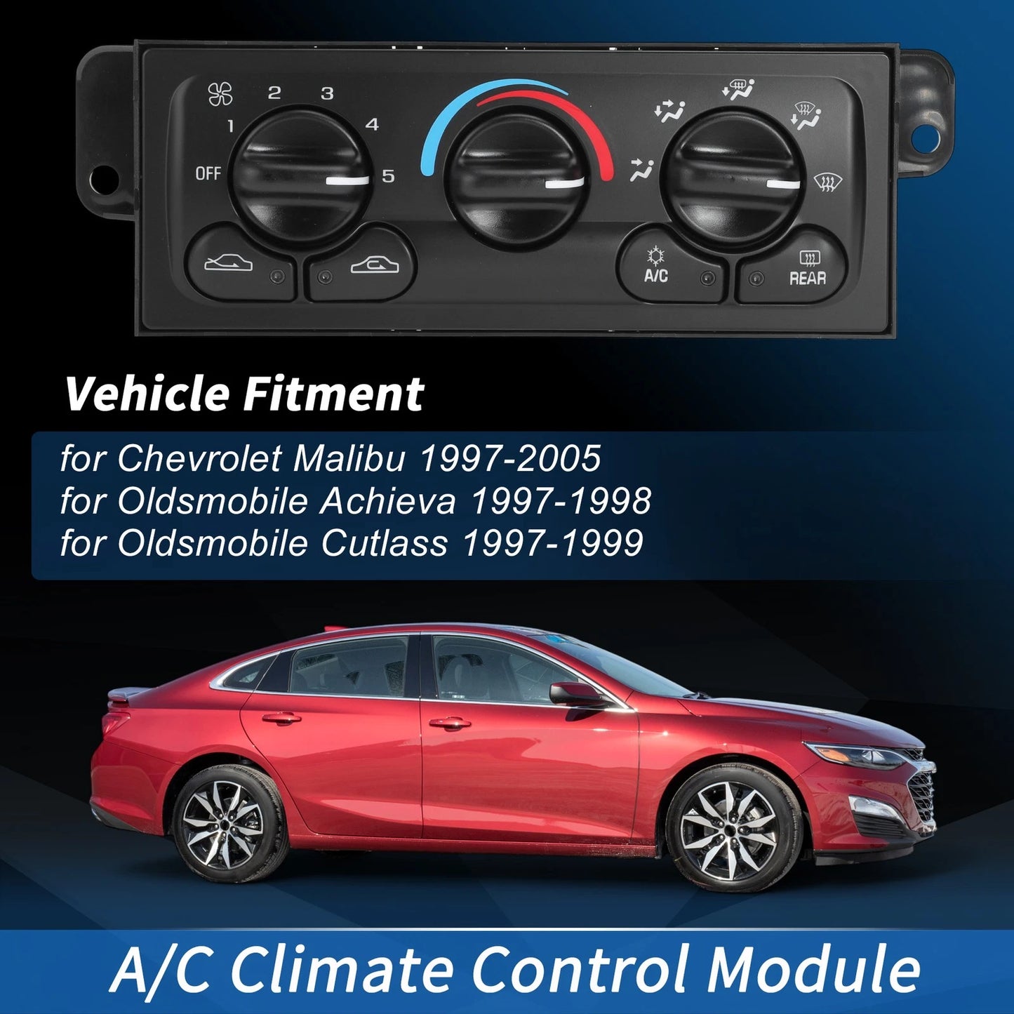 A/C Heater Climate Control Module Panel for Chevrolet Malibu (1997-2005)