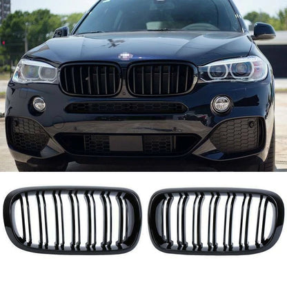 Gloss Black Front Kidney Grille for BMW X5 X6 F15 F16 (2014-2018)