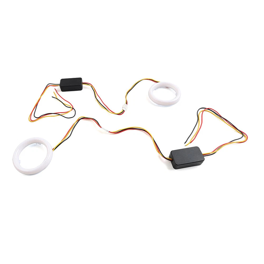 100MM White Amber Switchback LED Halo Rings for Car Headlight Retrofit