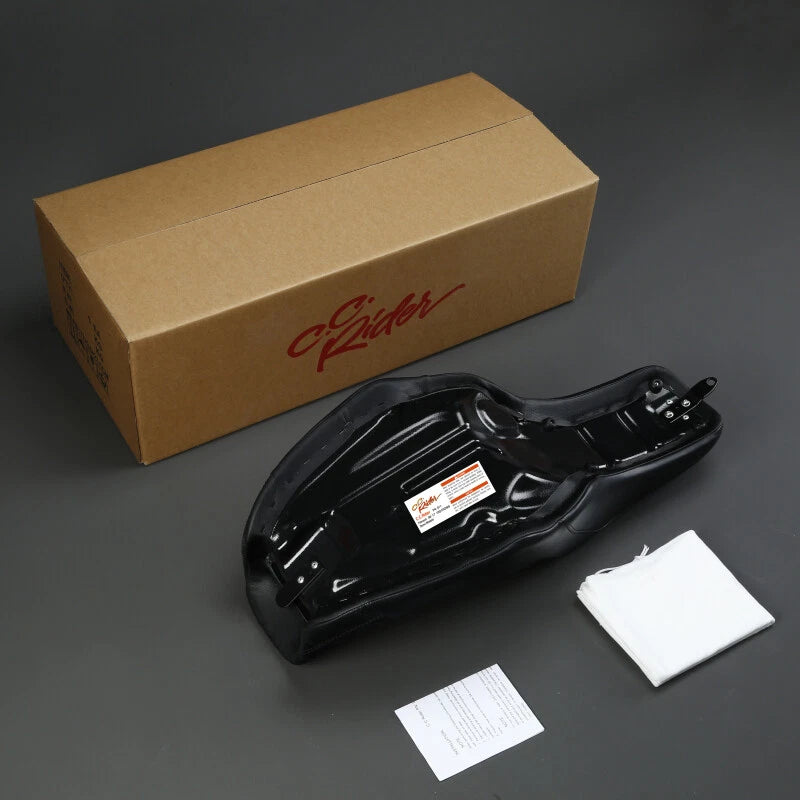 Black Driver Passenger Seat for Harley Dyna Fat Street Bob Wide Glide (06-17)
