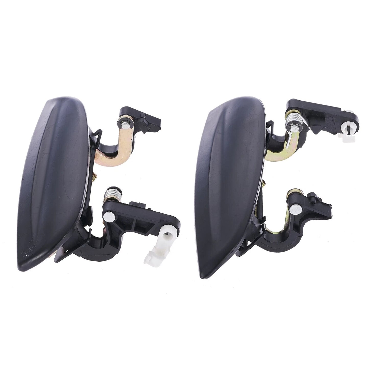 2 x Front Left & Right Outer Door Handles Smooth Black for Kia Rio (2002-2005)