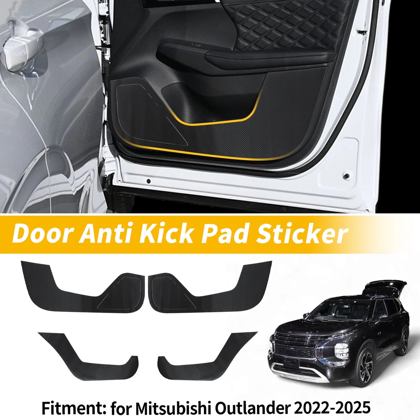 Anti Kick Pad Sticker Scratch Protector for Mitsubishi Outlander (2022-2025)