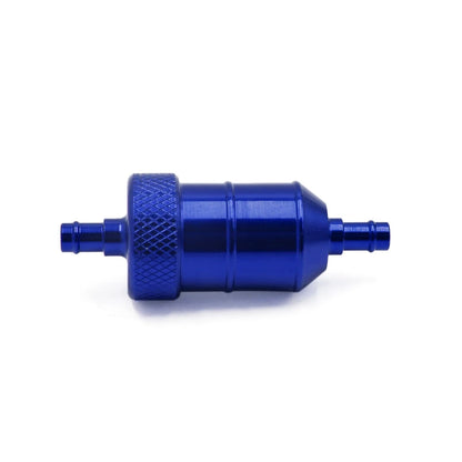 Blue Metal Motorcycle Inline Gas Oil Fuel Filter 8mm Inner Dia Hose