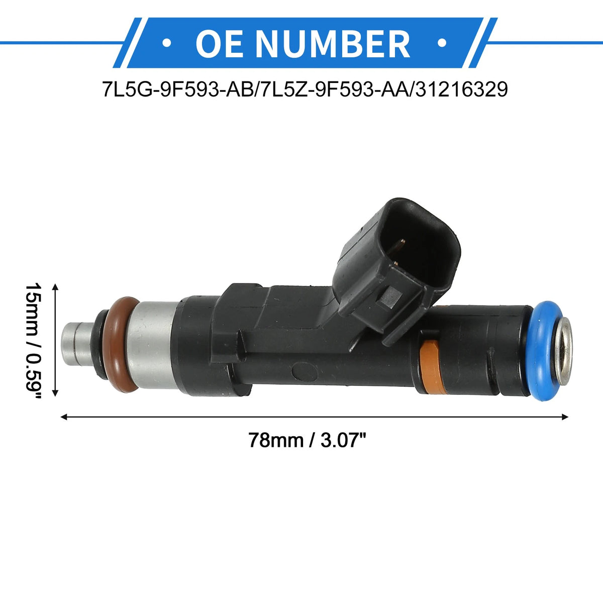 Fuel Injector for Ford S-Max 2.0 06-14, 2.3 07-14 (1 Pc)