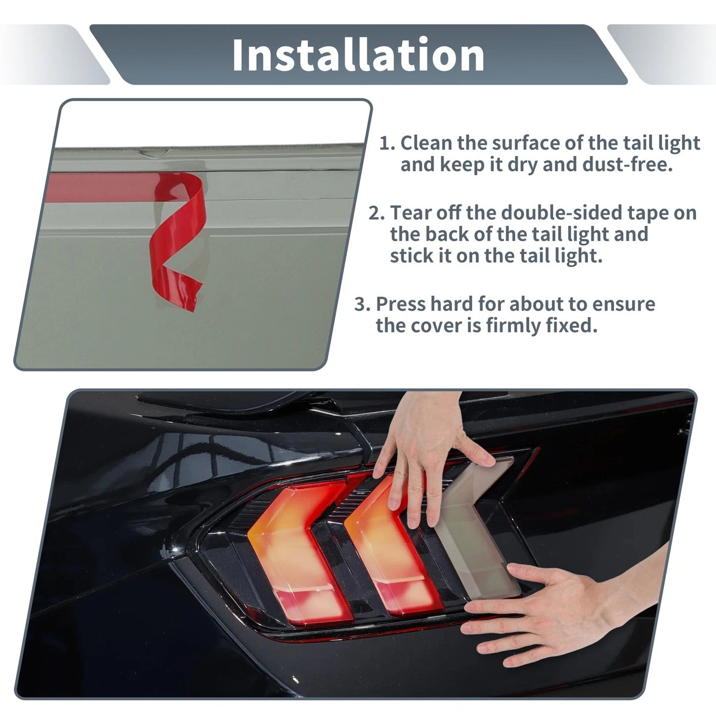 Tail Light Cover for Ford Mustang GT S650 Dark Horse Ecoboost (2024-2025)