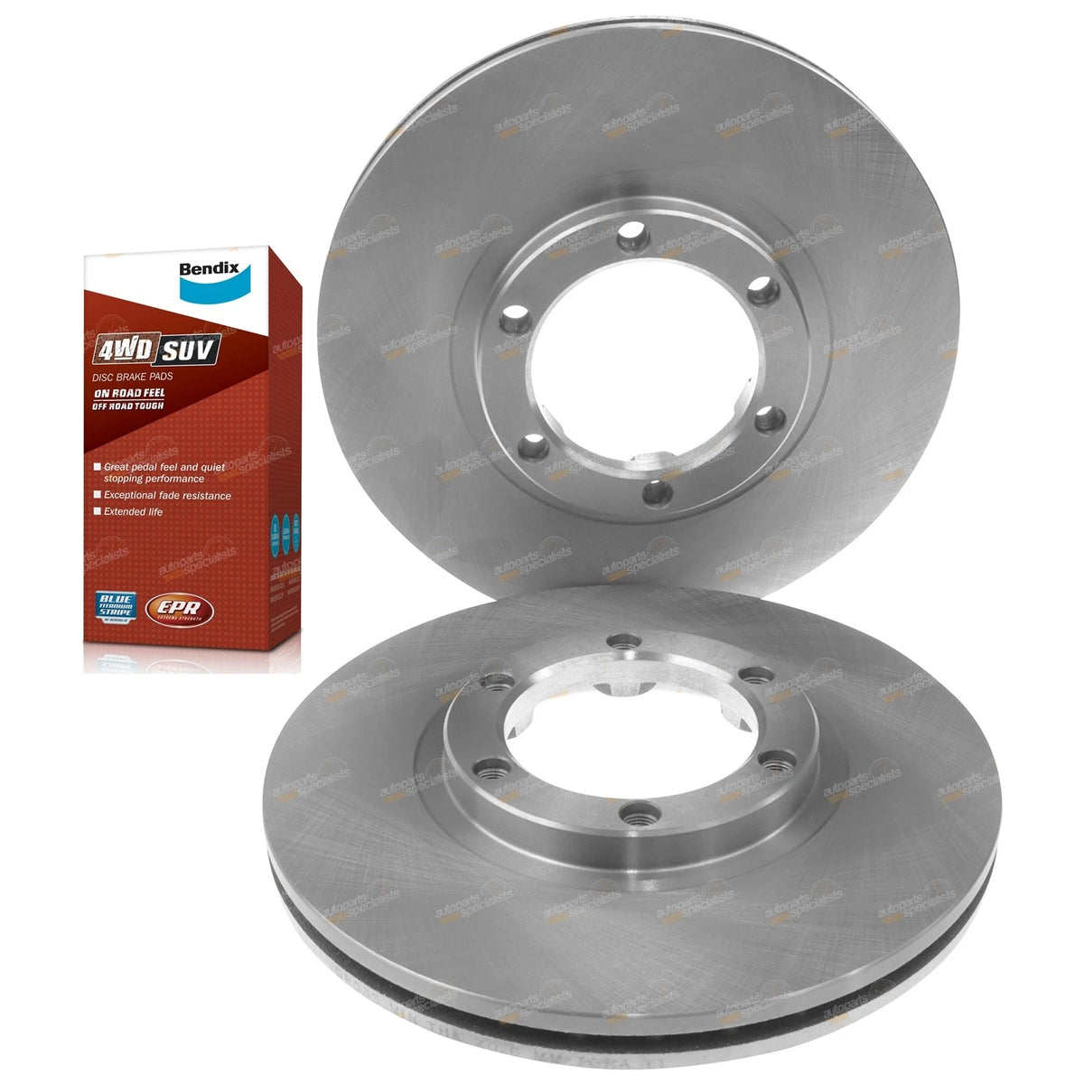 Front Disc Rotors + 4WD Brake Pads for Isuzu MU UCS17/55 (1989 - 1995)