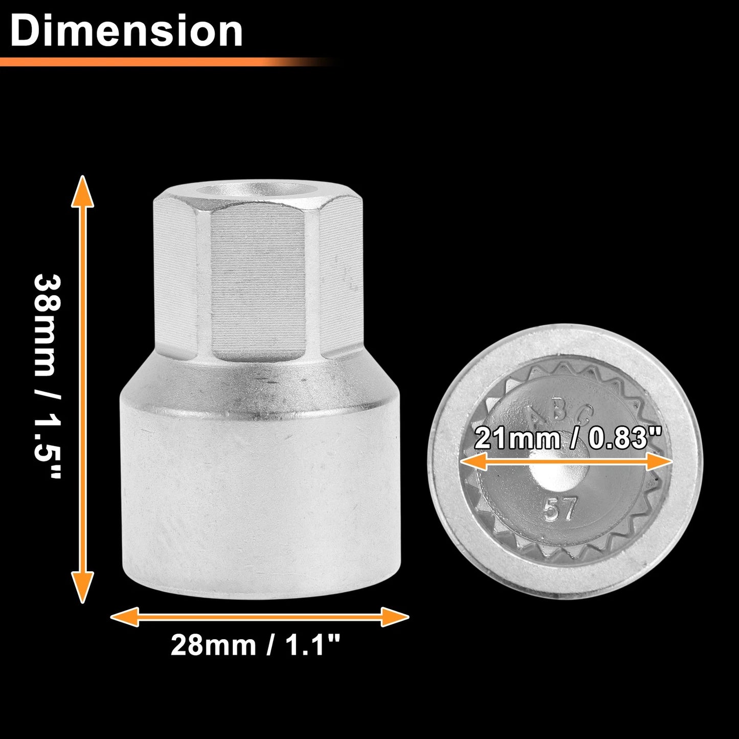 Wheel Lock Lug Nut for VW Touareg Locking Key Socket Tool