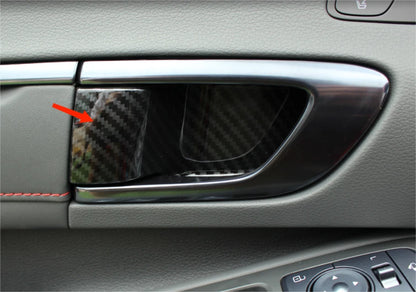 Carbon Fiber Inner Door Handle Bowl Lid Cover Trim for Hyundai Sonata (2020-2023)
