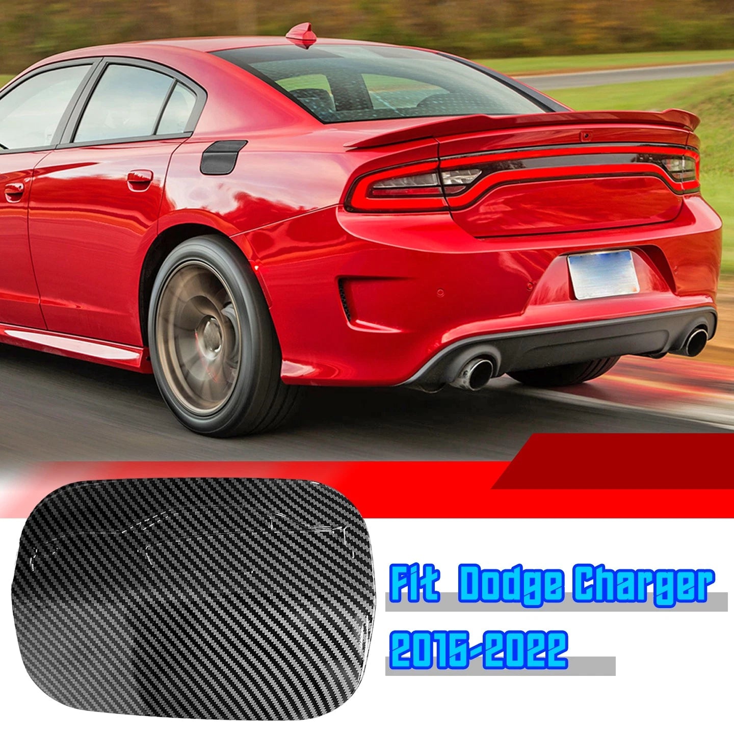 Gas Cap Cover Trim Fuel Tank Door for Dodge Charger (2015–2022)