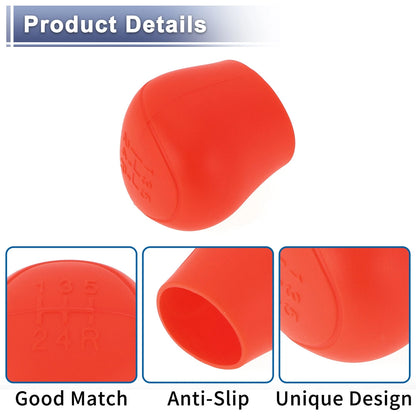 Red Silicone 5-Gear Manual Gear Shift Knob Cover for Ford C-Max (07-21)