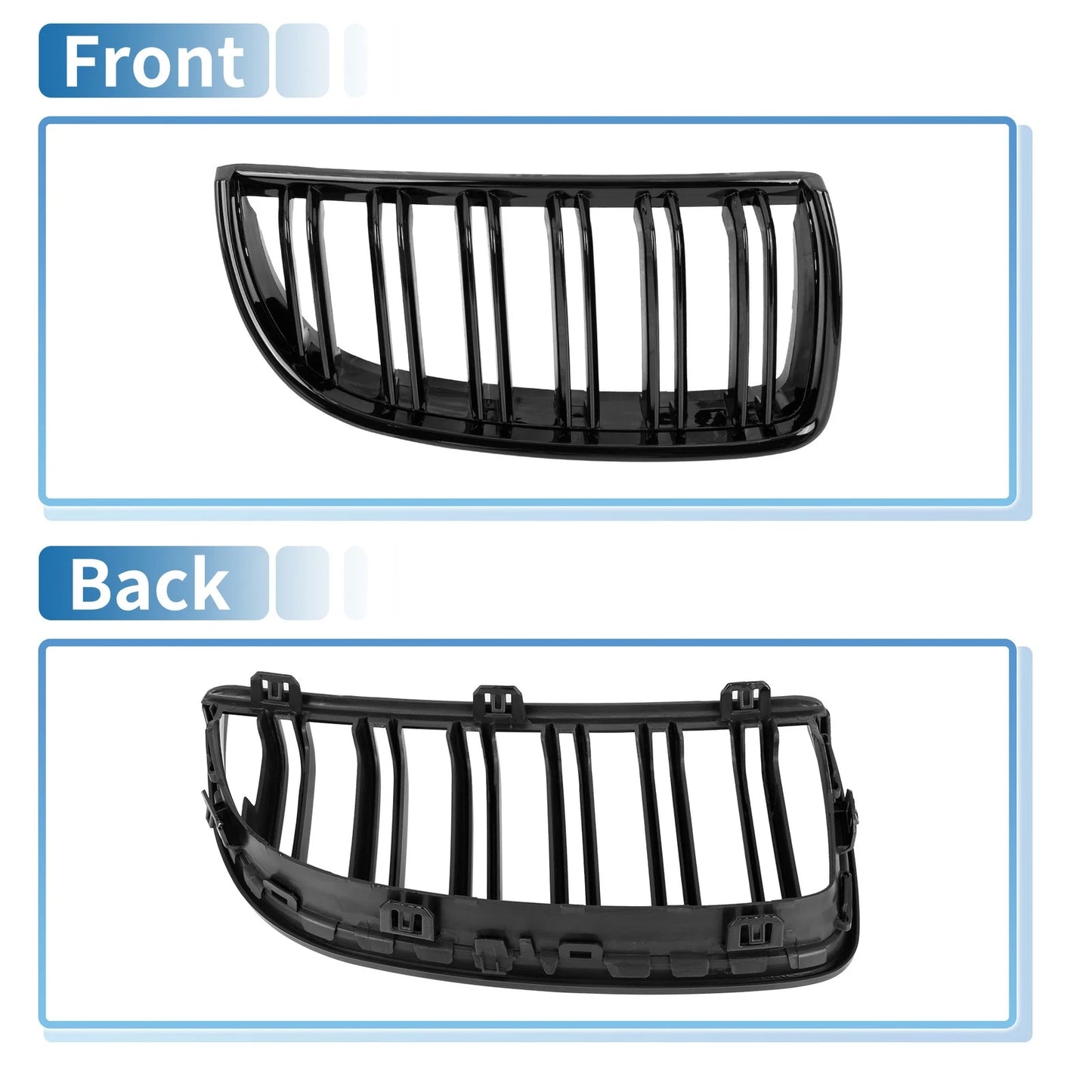 Front Kidney Grille Gloss Black 4 Door for BMW E90 (2005-2008)