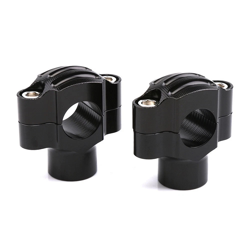 22MM Handlebar Risers Fat Bar Mount Clamp Black for Universal Motorcycle