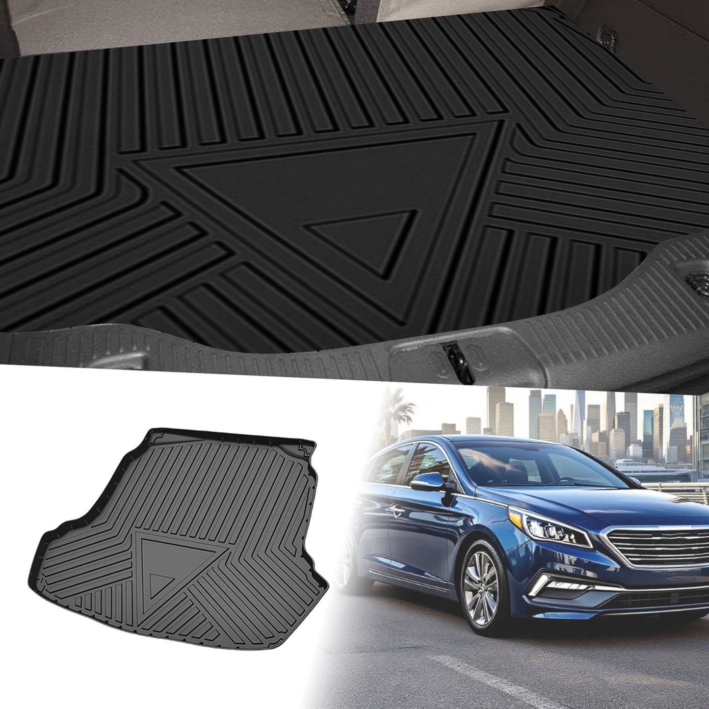Flat Face Cargo Liner Rear Trunk Mat for Hyundai Sonata (2015-2019) 1 Pc