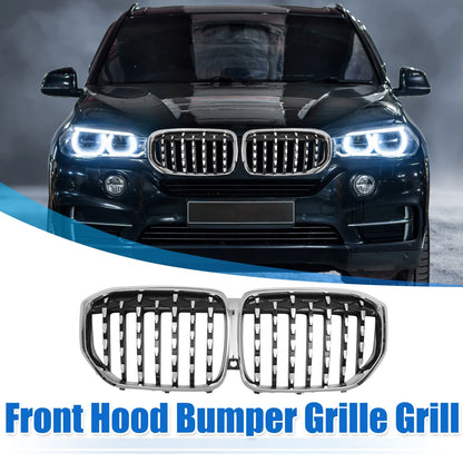 Front Hood Bumper Grille for BMW X5 (2000-2006) - Silver Tone