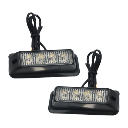 2 x 4-LED Amber Light Lamp Recovery Flashing Breakdown Strobe Grill 12-24V